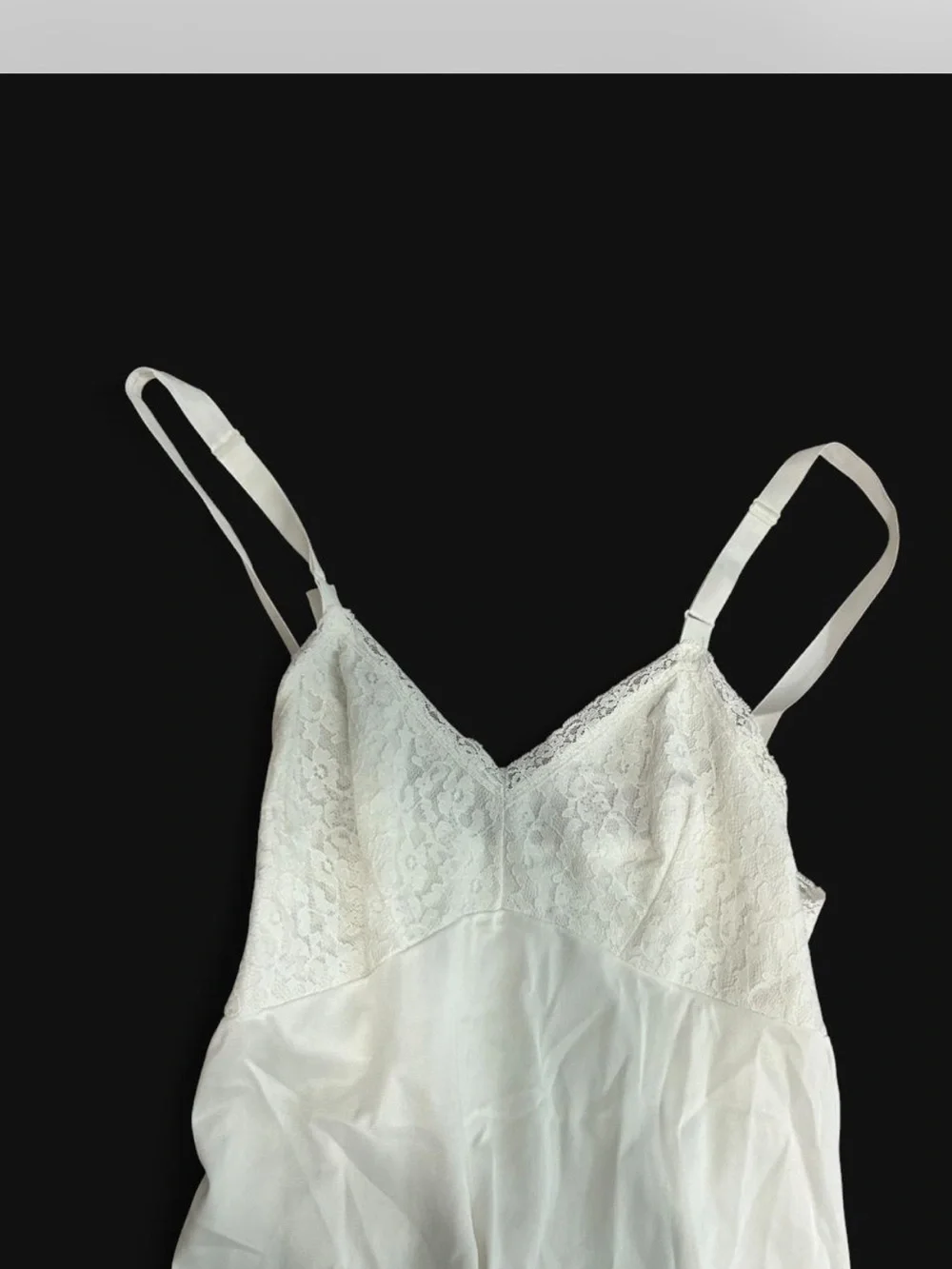 Sears White Laced Slip with slit